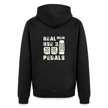 Real Men Pedals Shirts - Veste à capuche bio Premium Unisexe - noir - Dos - Nico (187cm)