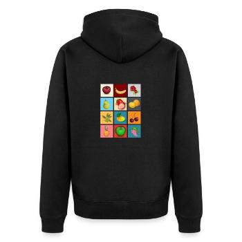 fruits - Unisex Premium Bio Zip Hoodie - Schwarz - Hinten - Nico (187cm)