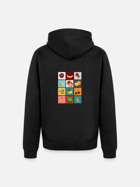 fruits - Unisex Premium Organic Zip Hoodie - black