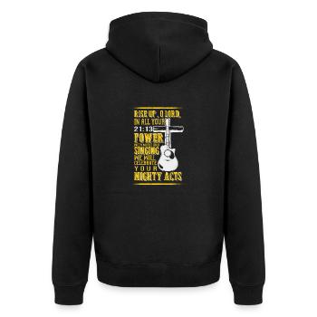 Praying Lord Guitar - EN - Veste à capuche bio Premium Unisexe - noir - Dos - Nico (187cm)