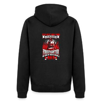 Firefighter Dad - EN - Veste à capuche bio Premium Unisexe - noir - Dos - Nico (187cm)
