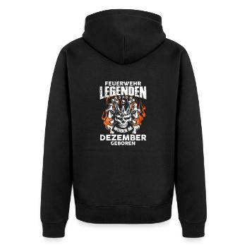 Feu de décembre - anniversaire - - légende - DE - Veste à capuche bio Premium Unisexe - noir - Dos - Nico (187cm)