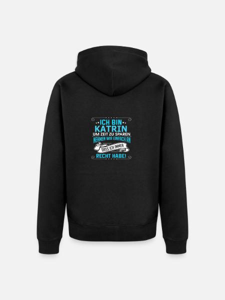 KATRIN - Unisex Premium Bio Zip Hoodie - Schwarz