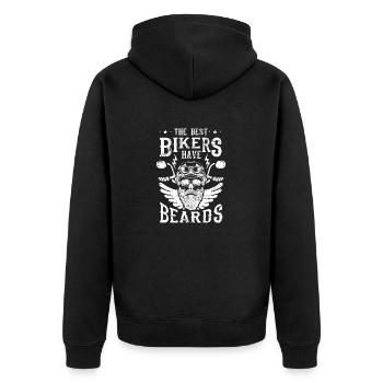 The best bikers have beards - skull motorcycle - Unisex Premium Organic Zip Hoodie - black - Back - Nico (187cm)