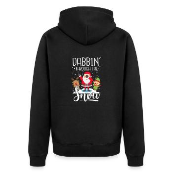 Dab Weihnachtsmann Rudolph Rentier Elf Geschenk - Unisex Premium Bio Zip Hoodie - Schwarz - Hinten - Nico (187cm)