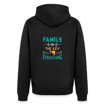 Family is the key to everything lovely & cute - Veste à capuche bio Premium Unisexe - noir - Dos - Nico (187cm)