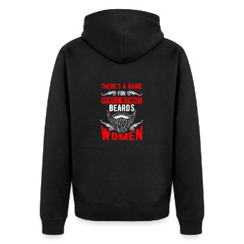 There's a name for people without beards Woman - Veste à capuche bio Premium Unisexe - noir - Dos - Nico (187cm)