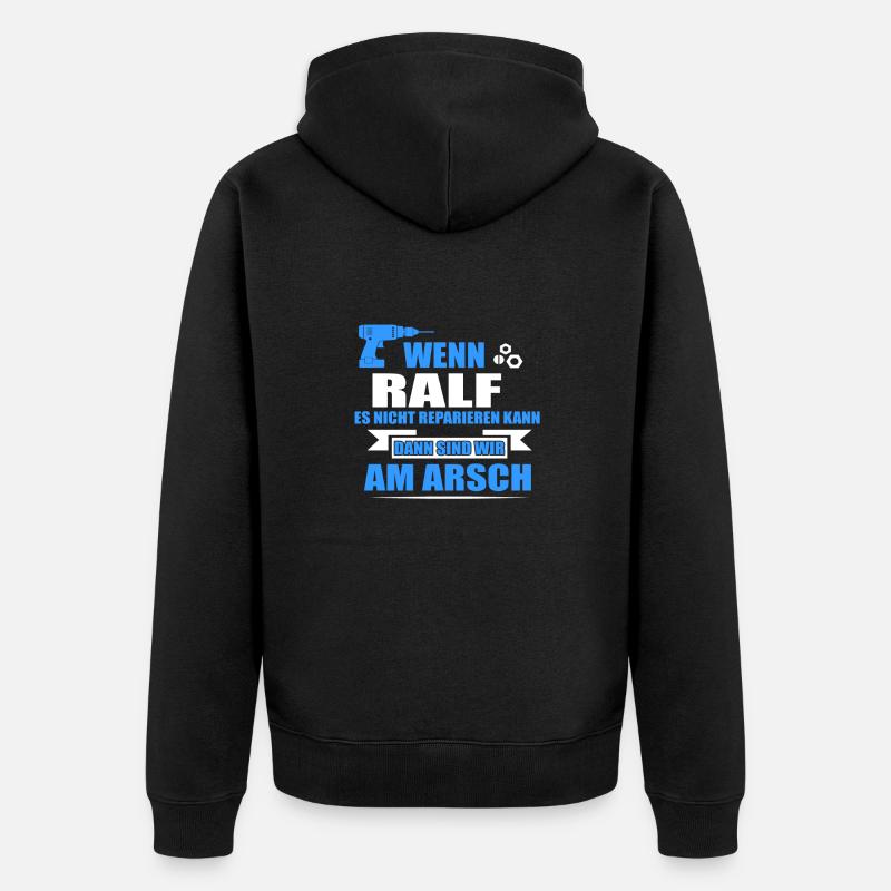 RALF -Geschenk - Unisex Premium Bio Zip Hoodie - Schwarz