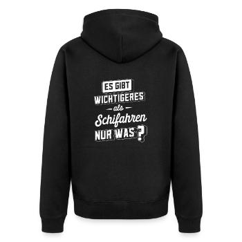 Schifahrer Skifahrer Ski Skiläufer Schifahren - Unisex Premium Bio Zip Hoodie - Schwarz - Hinten - Nico (187cm)