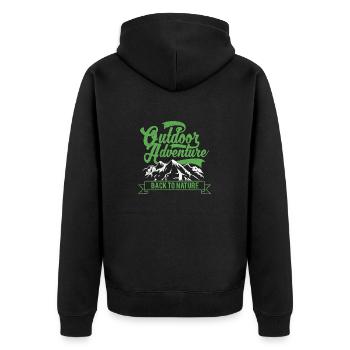 Outdoor Adventure - Women's fit Tee. - Unisex Premium Organic Zip Hoodie - black - Back - Nico (187cm)