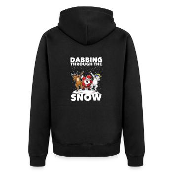 Dabbing Santa Dabbing Einhorn Weihnachten Geschenk - Unisex Premium Organic Zip Hoodie - black - Back - Nico (187cm)