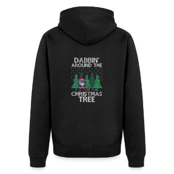 Dabbing Santa Dab Ugly Christmas Sweater - Unisex Premium Organic Zip Hoodie - black - Back - Nico (187cm)