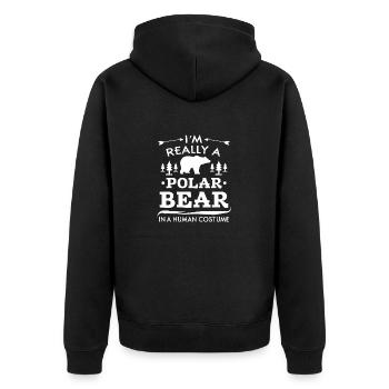 I'm really a Polar Bear in a human costume - Veste à capuche bio Premium Unisexe - noir - Dos - Nico (187cm)