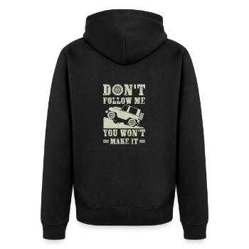 Don't follow me you won't make it - offroad gift - Veste à capuche bio Premium Unisexe - noir - Dos - Nico (187cm)