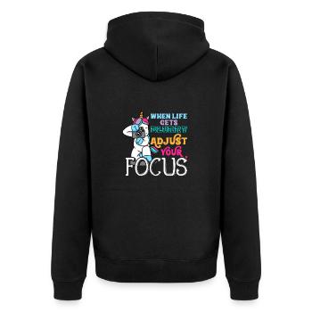 Unicorn photographer photographer gift camera - Unisex Premium Organic Zip Hoodie - black - Back - Nico (187cm)