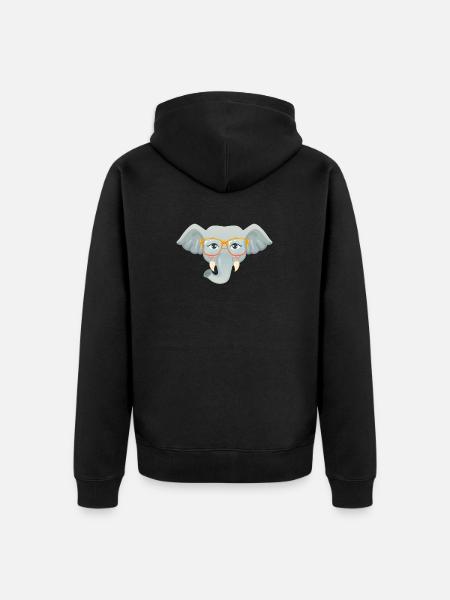 Geek Elephant - Unisex Premium Organic Zip Hoodie - black