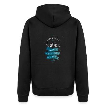 fahrrad bicycle ride with me rad fahren retro fun - Unisex Premium Bio Zip Hoodie - Schwarz - Hinten - Nico (187cm)