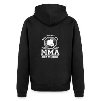 Mixed Martial Arts MMA Fight to survive - Unisex Premium Organic Zip Hoodie - black - Back - Nico (187cm)