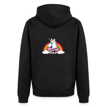 Unicorn Dad - cool sunglasses father - Unisex Premium Bio Zip Hoodie - Schwarz - Hinten - Nico (187cm)
