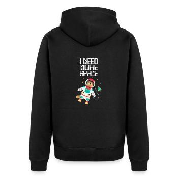 I Need More Space - Otter Illustration - Unisex Premium Organic Zip Hoodie - black - Back - Nico (187cm)