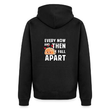 Every now and then i fall apart - taco - Unisex Premium Organic Zip Hoodie - black - Back - Nico (187cm)