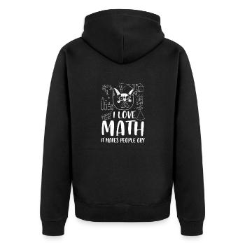 I love Math it makes people cry - Unisex Premium Organic Zip Hoodie - black - Back - Nico (187cm)