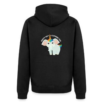 Pretty Isn't A Clothing Size - Elephant Unicorn - Unisex Premium Bio Zip Hoodie - Schwarz - Hinten - Nico (187cm)