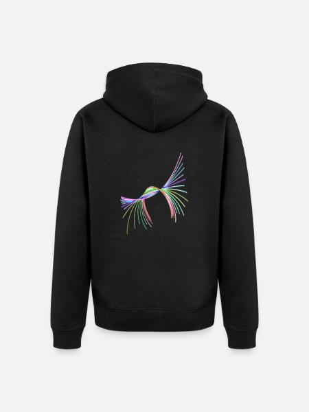 Bunte Spaghetti - Unisex Premium Bio Zip Hoodie - Schwarz