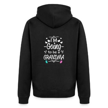 I'm going to be Grandma - baby birth announcement - Veste à capuche bio Premium Unisexe - noir - Dos - Nico (187cm)