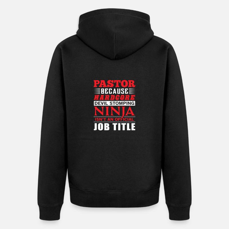 Pastor devil stomping Ninja - Unisex Premium Bio Zip Hoodie - Schwarz