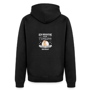 Keine Therapie ich brauche nur meinen Labrador - Unisex Premium Bio Zip Hoodie - Schwarz - Hinten - Nico (187cm)