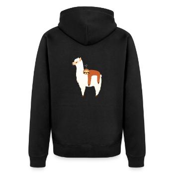 Sloth Sleeping On Alpaca - Veste à capuche bio Premium Unisexe - noir - Dos - Nico (187cm)