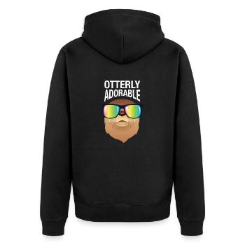 Otterly Adorable - Otter With Rainbow Sunglasses - Unisex Premium Organic Zip Hoodie - black - Back - Nico (187cm)