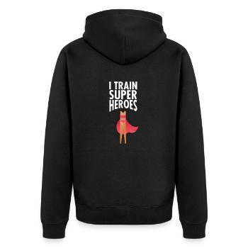 I Train Superheroes - Veste à capuche bio Premium Unisexe - noir - Dos - Nico (187cm)