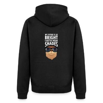 My Future Is So Bright - Cool Otter Design - Unisex Premium Organic Zip Hoodie - black - Back - Nico (187cm)