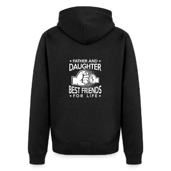 Father and Daughter best friends for life fistbump - Veste à capuche bio Premium Unisexe - noir - Dos - Nico (187cm)