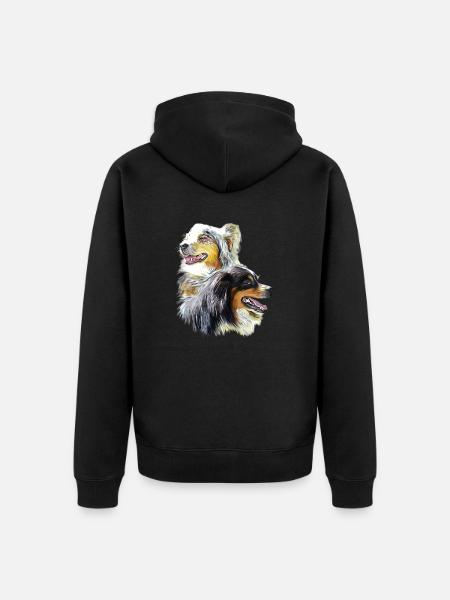 bergers australiens - Veste à capuche bio Premium Unisexe - noir