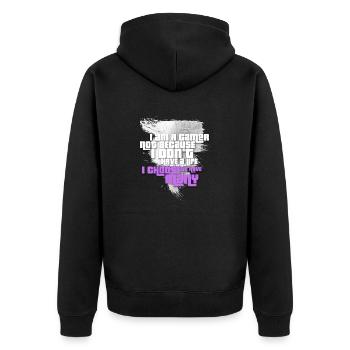 Gamer motif in GTA lettering - gift for nerds - Unisex Premium Organic Zip Hoodie - black - Back - Nico (187cm)