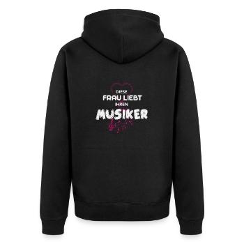 Diese Frau liebt Ihren Musiker - Unisex Premium Bio Zip Hoodie - Schwarz - Hinten - Nico (187cm)