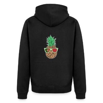 Portugal T-Shirt - Unisex Premium Bio Zip Hoodie - Schwarz - Hinten - Nico (187cm)