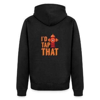 Feuerwehr Feuerwehrmann Feuerlösc Hydrant Geschenk - Unisex Premium Bio Zip Hoodie - Schwarz - Hinten - Nico (187cm)