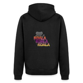 Koala Koala Koala - Unisex Premium Bio Zip Hoodie - Schwarz - Hinten - Nico (187cm)