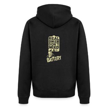 Vélo sans batterie - Veste à capuche bio Premium Unisexe - noir - Dos - Nico (187cm)
