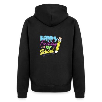 Retour à l'école Premier jour d'école - Veste à capuche bio Premium Unisexe - noir - Dos - Nico (187cm)