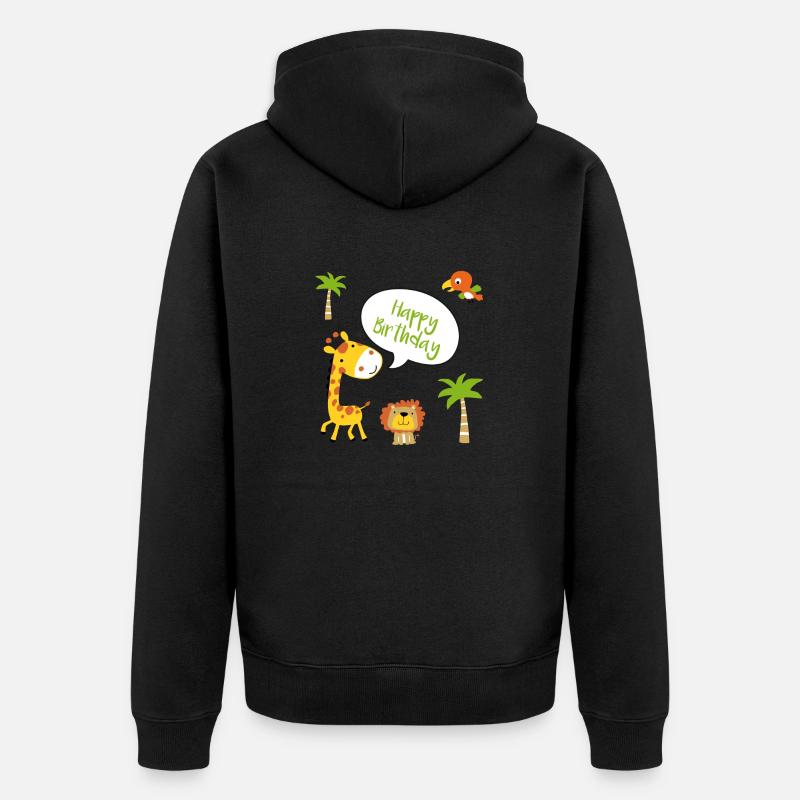 Joyeux anniversaire joyeux anniversaire - Veste à capuche bio Premium Unisexe - noir
