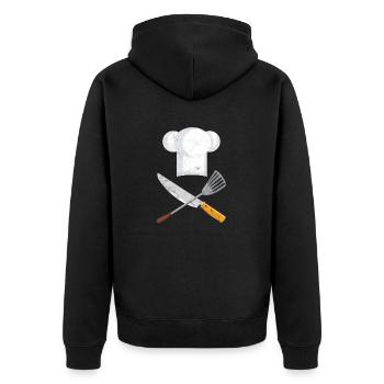 Couteau Chef Chef Chef Couteau Poêle - Veste à capuche bio Premium Unisexe - noir - Dos - Nico (187cm)