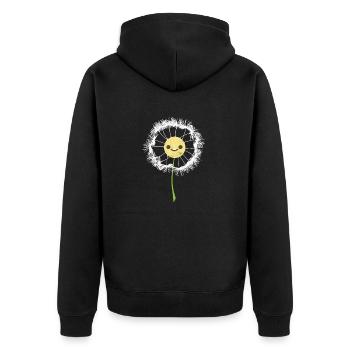 Fleuriste jardin jardinier pissenlit cadeau fleur - Veste à capuche bio Premium Unisexe - noir - Dos - Nico (187cm)
