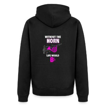 Horn musicien instrument cadeau idée cadeau - Veste à capuche bio Premium Unisexe - noir - Dos - Nico (187cm)