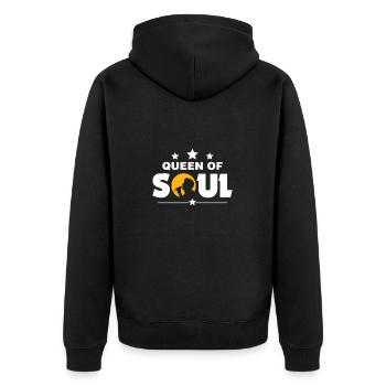Queen of soul - Unisex Premium Organic Zip Hoodie - black - Back - Nico (187cm)