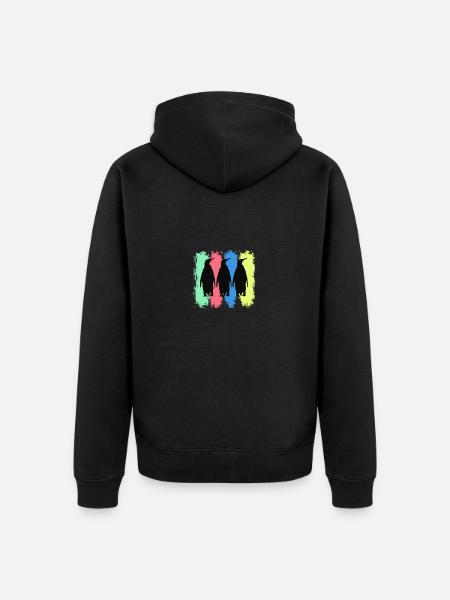 Penguin seabird South Pole - Unisex Premium Organic Zip Hoodie - black